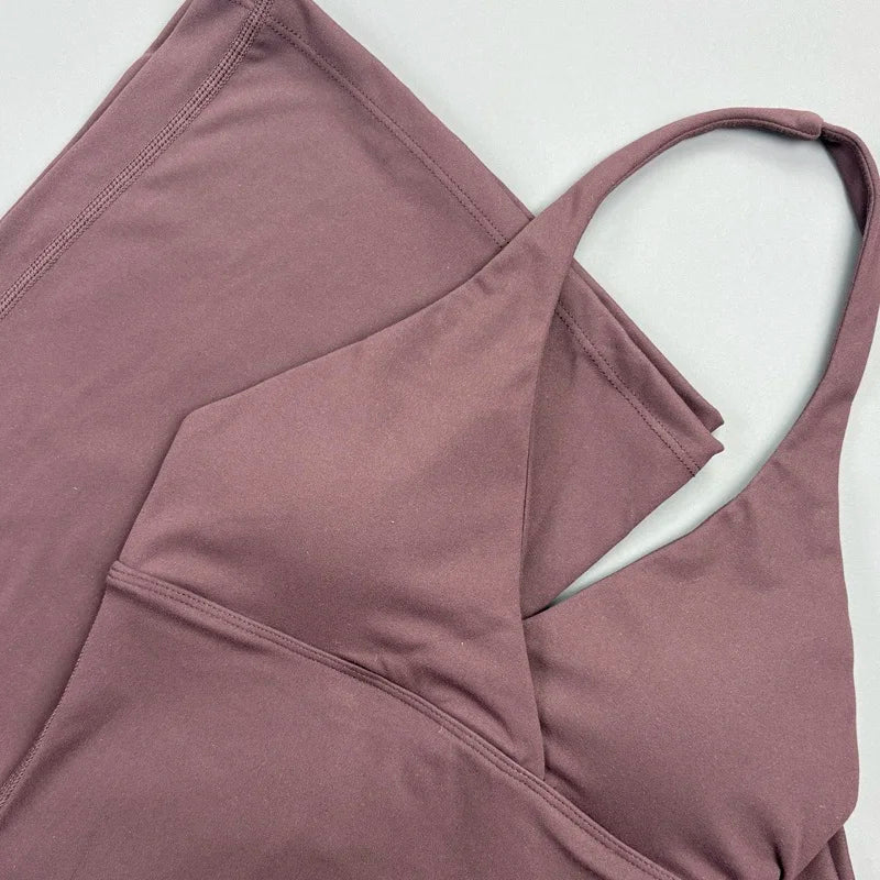 Women’s Halter Top & Flare Pants Yoga Set