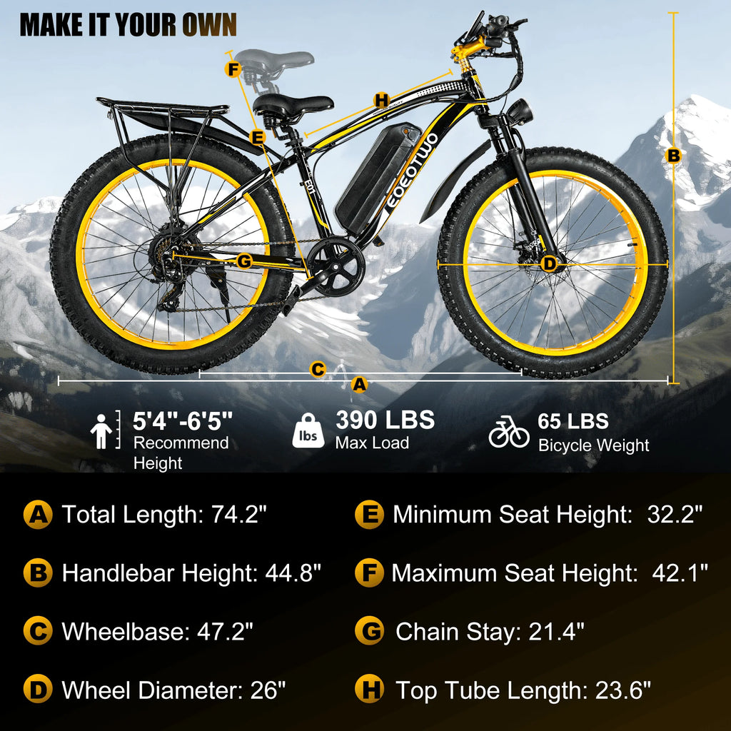 EOEOTWO E01 26-Inch Fat Tire Electric Bike