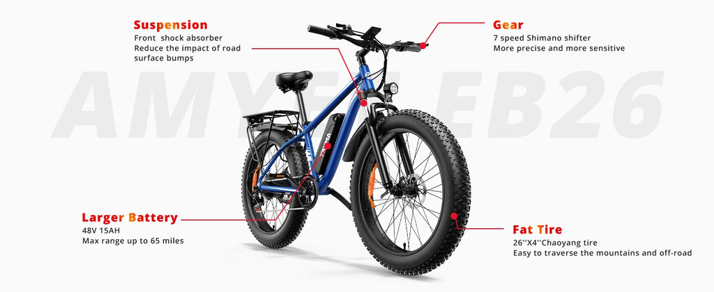 AMYET EB26 26-Inch Fat Tire Electric Bike