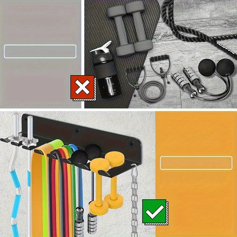 Wall-Mounted Home Gym Equipment Organizer